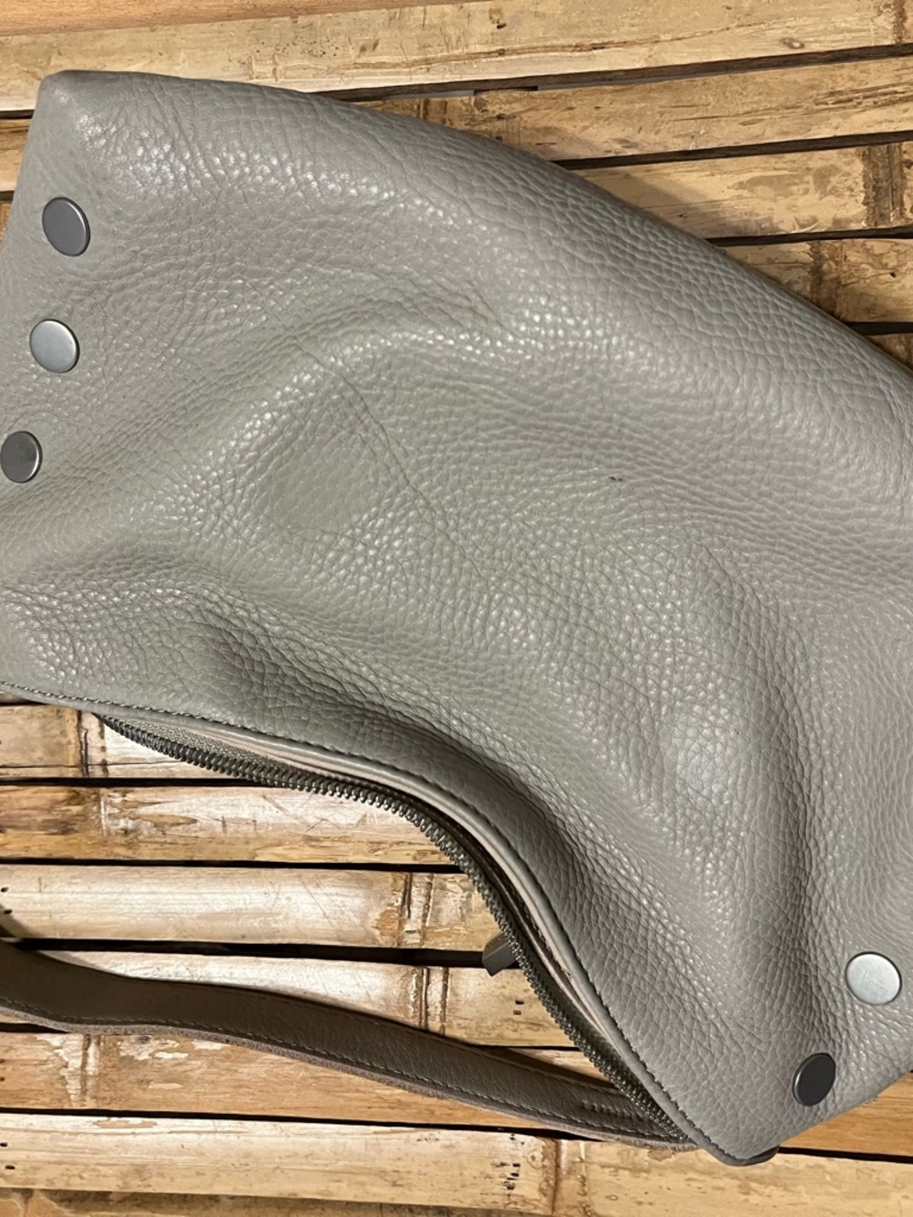 Hammitt Two-Tone Shoulder Bag in Taupe and Light Gray - Picture 3 of 5